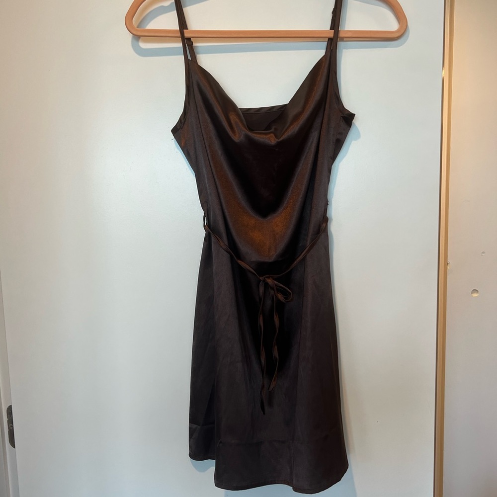 Princess Polly Brown Satin Slip Dress